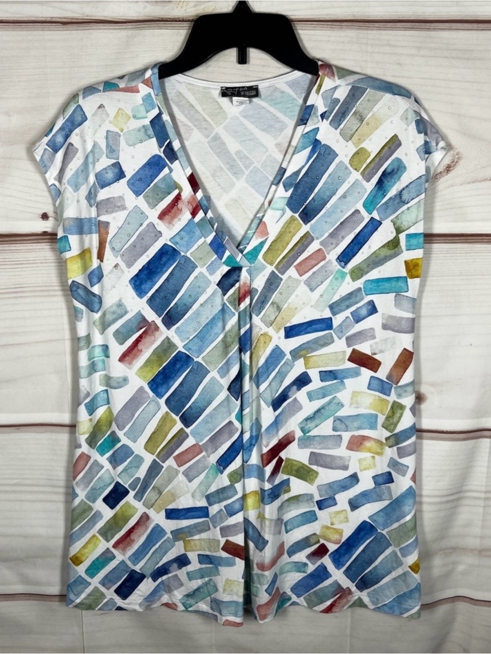 Watercolor V-Neck Top